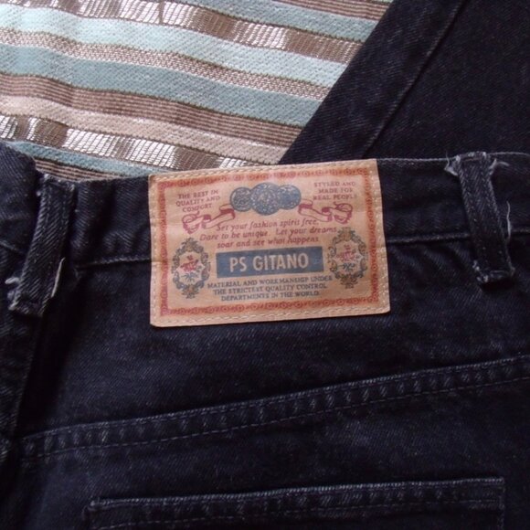 GITANO 1980’s Retro Vintage High Waisted Mom Jeans Black Medium Wash Sz 18 S - Picture 5 of 5